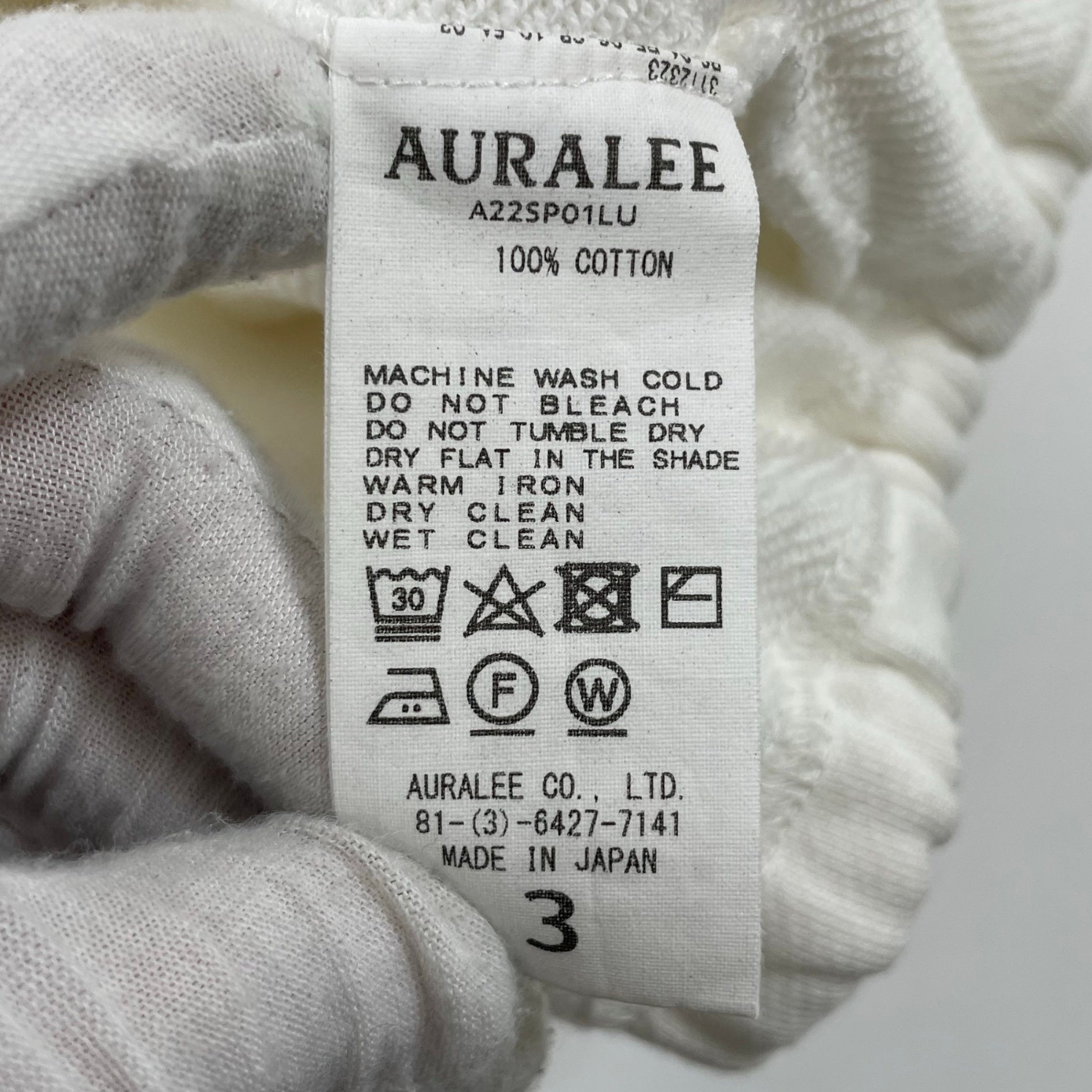 AURALEE / LIGHT FLOWY SWEAT PARKA 参考定価：27,000+tax SIZE:3 AURALEE / LIGHT FLOWY SWEAT PARKA 参考定価：27,000+tax SIZE:3