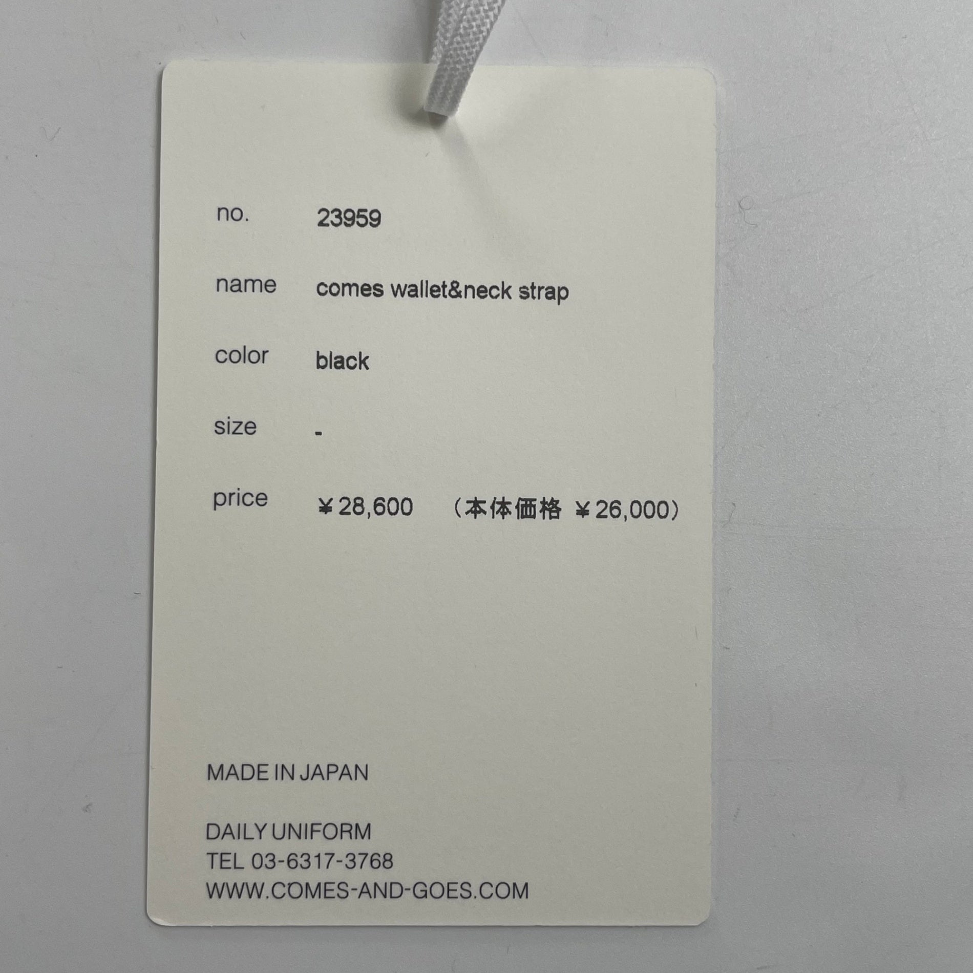 COMES AND GOES カムズアンドゴーズ / comes wallet & neck strap 23959 参考定価：26,000+tax