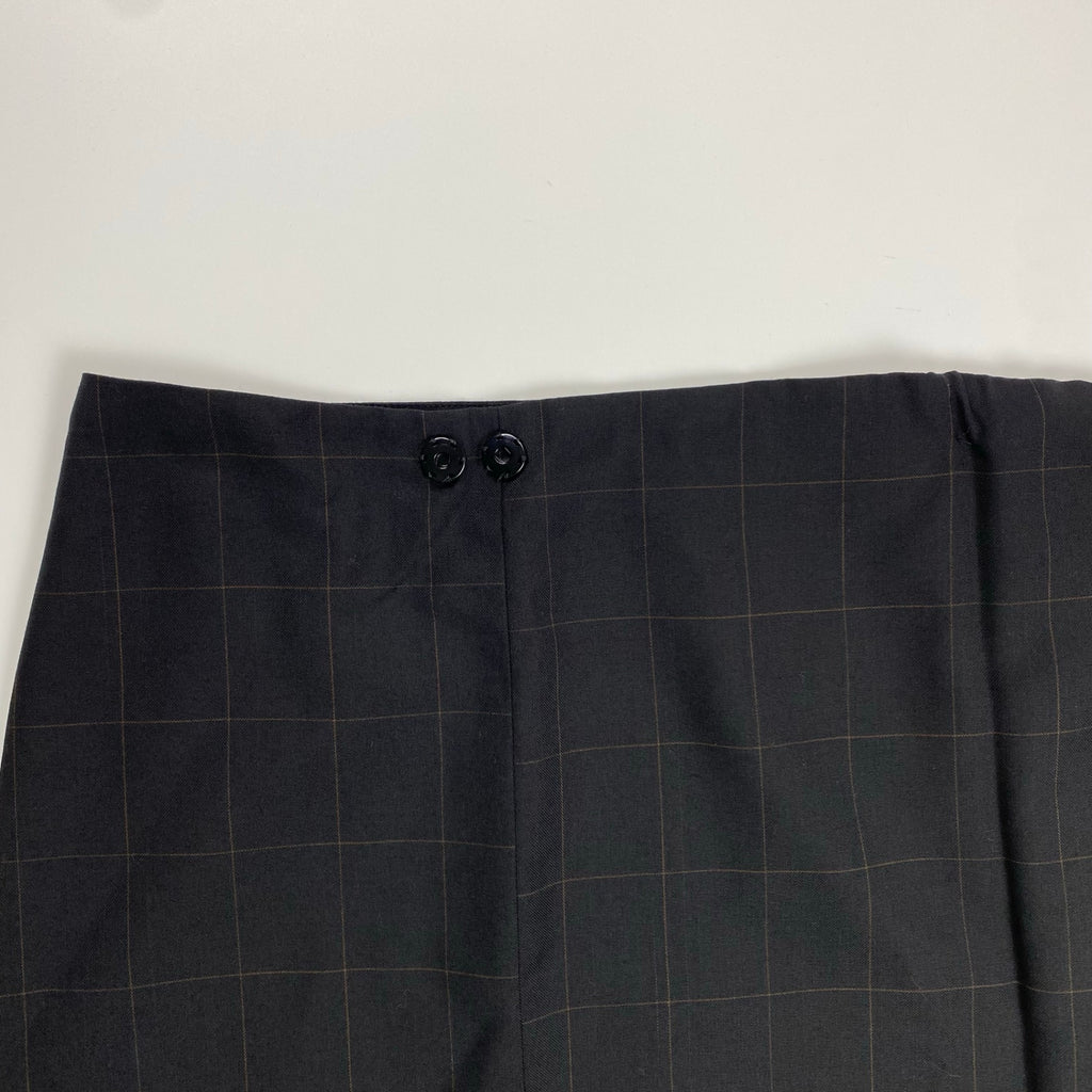 collection PRIVEE? コレクション プリヴェ / アシンメトリー ラップスカート チェック柄 ブラック 参考定価：45,000程度 SIZE：40(W73-75)