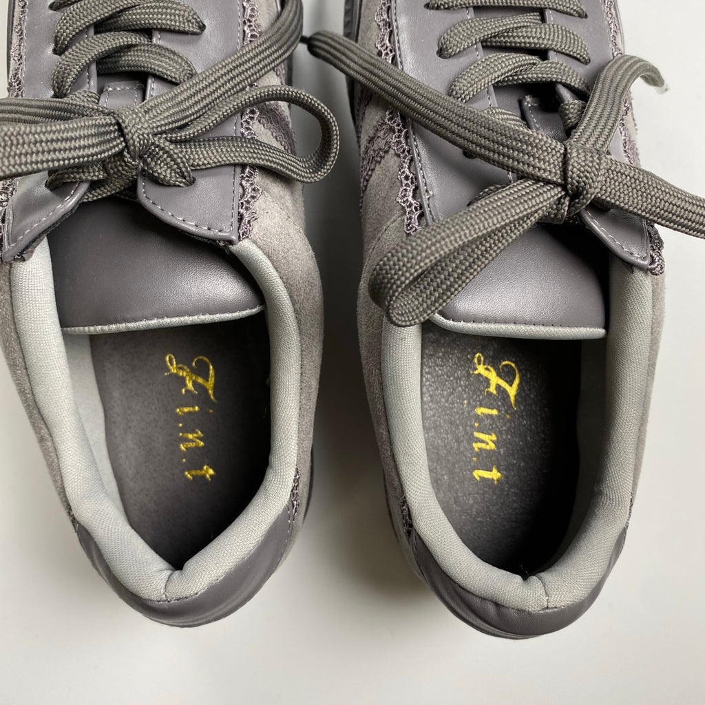 F.I.N.T フィント / レース使いスニーカー グレー ローテクスニーカー SIZE:22cm