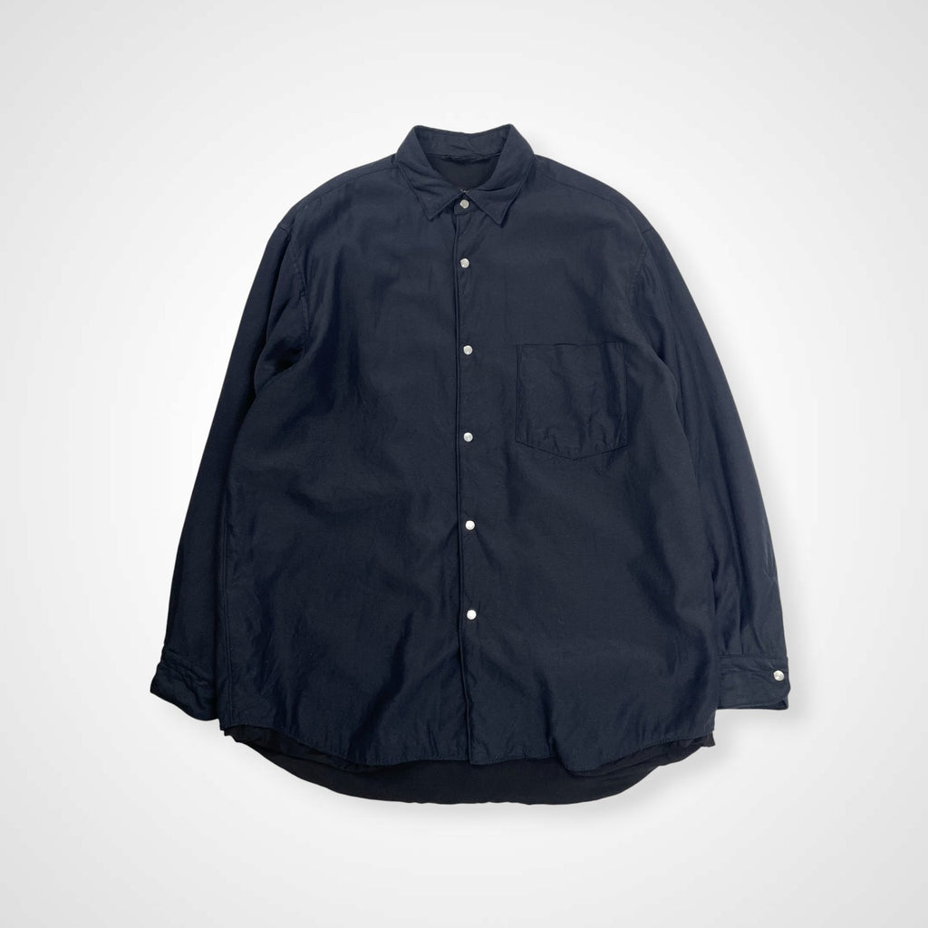 COMOLI コモリ / ナイロンシルク中綿シャツジャケット ブラック 参考定価：48,000+tax SIZE:1