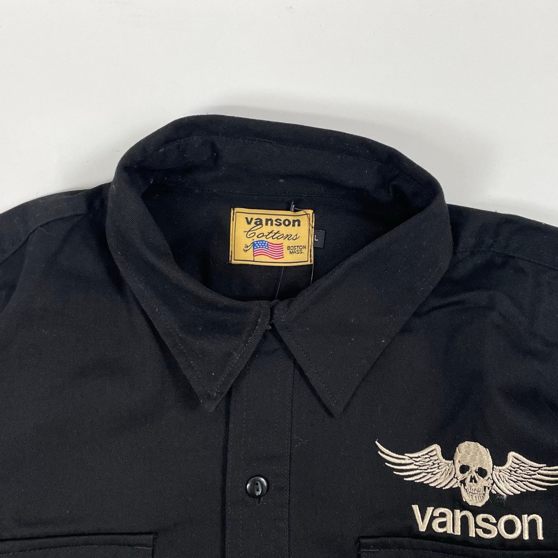vanson / スカルミリタリーシャツ 未使用品 SIZE:L