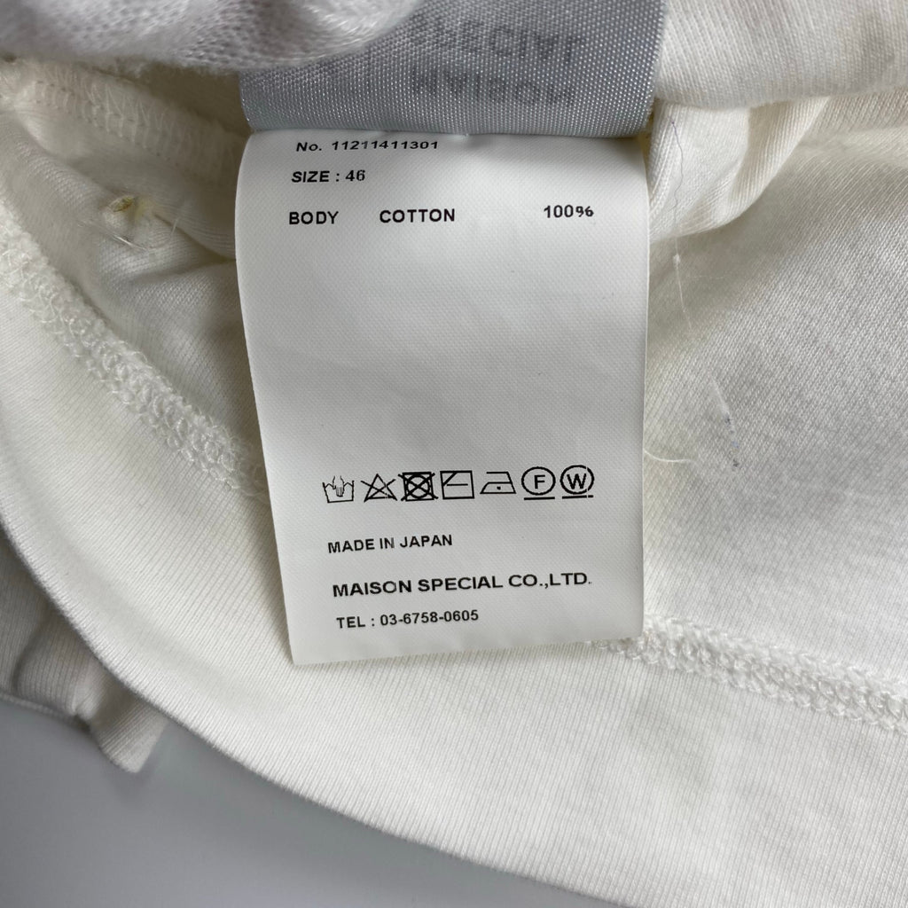 MAISON SPECIAL メゾンスペシャル / LOTUSウルトラファインスムースプライムオーバーロングカットソー ホワイト SIZE：46(L程度)