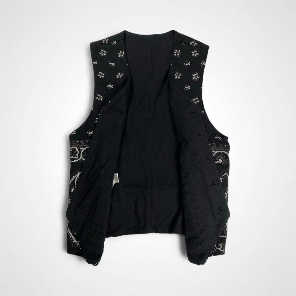 ATTACHMENT アタッチメント / フラワー＆ペイズリー ベスト ブラック SIZE:1(S程度)