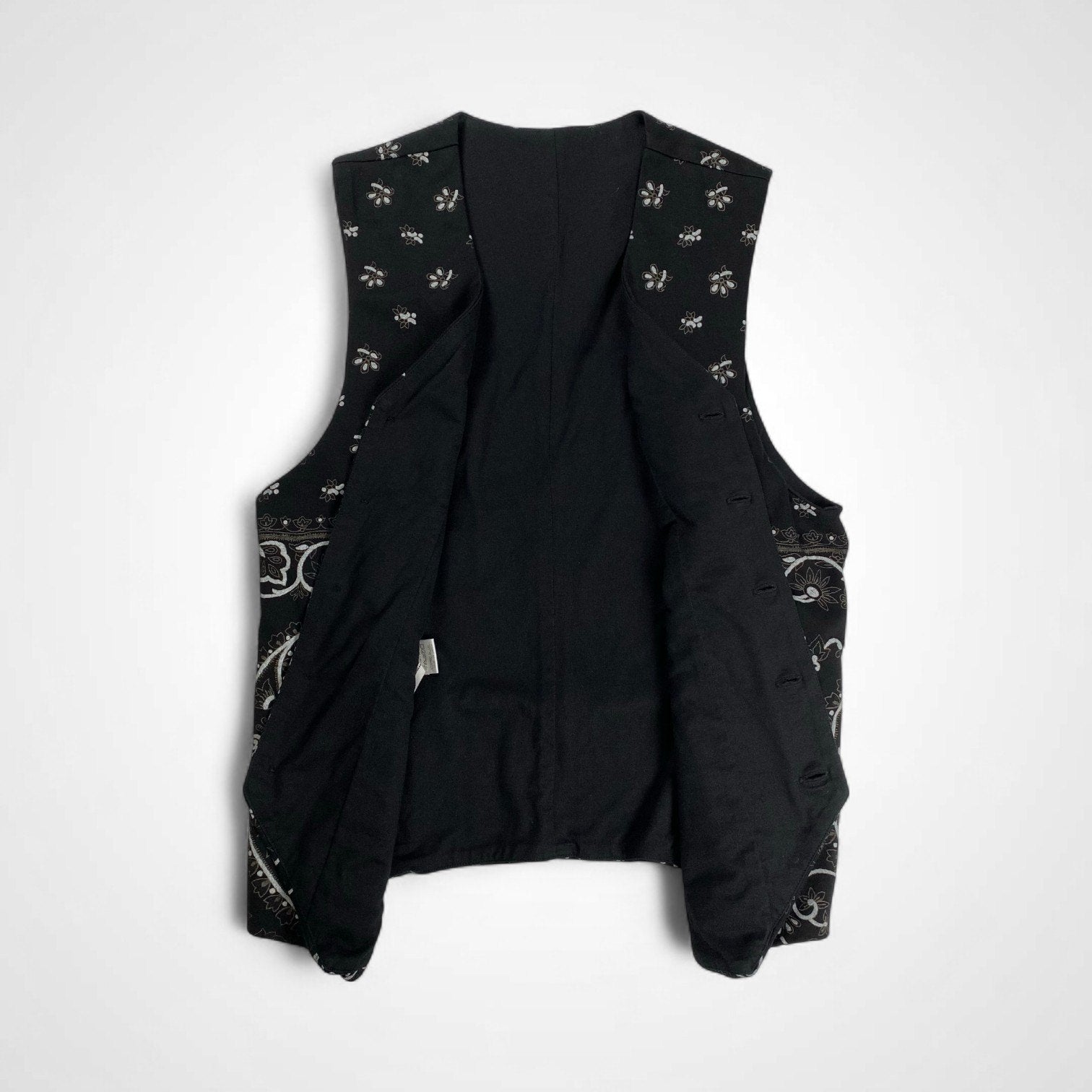 ATTACHMENT アタッチメント / フラワー＆ペイズリー ベスト ブラック SIZE:1(S程度)