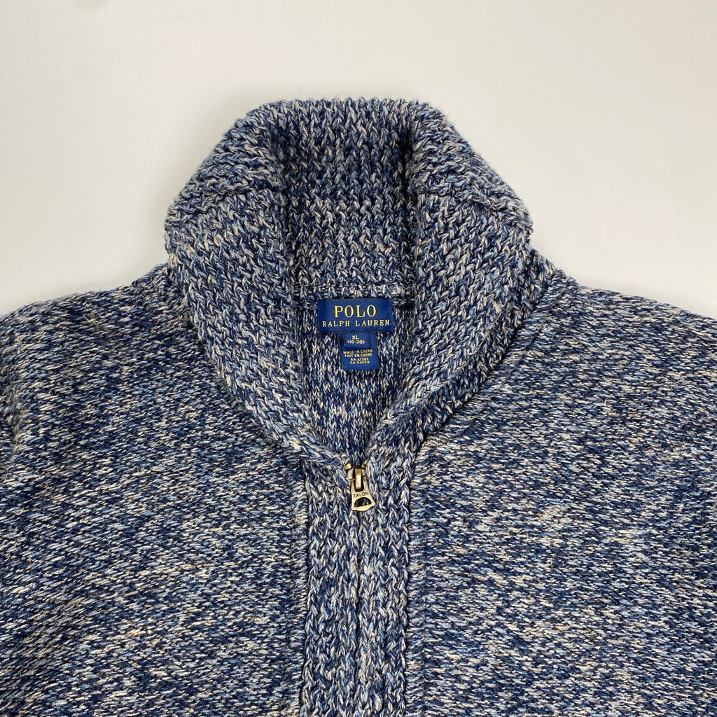POLO RALPH LAUREN ポロ ラルフローレン / ショールカラー ケーブルニット ジャケット ヨーロッパ限定 参考定価：35,000程度 SIZE:XL(170cm)