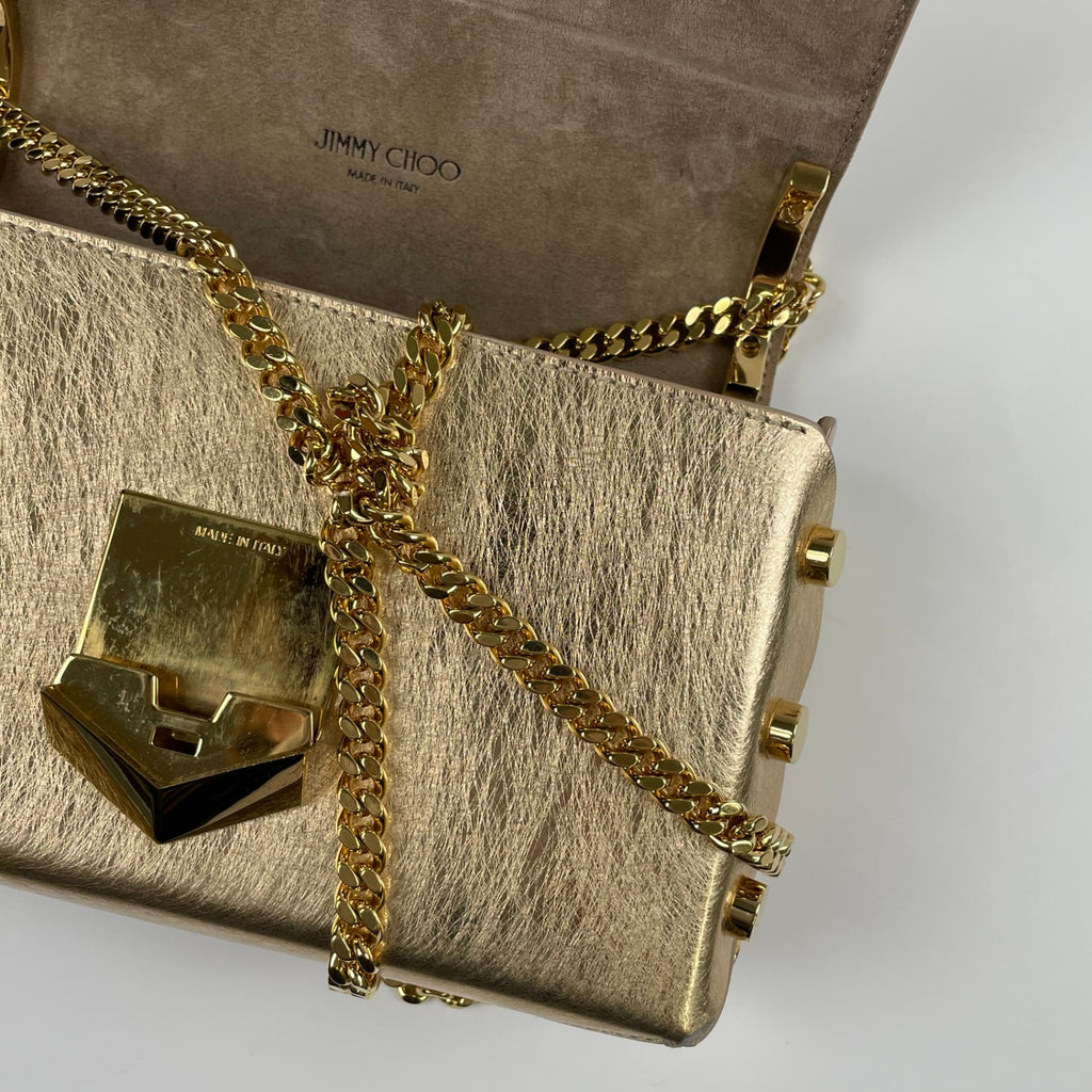 JIMMY CHOO ジミーチュウ / LOCKETT PETITE チェーンショルダーバッグ ギャランティー付 参考定価：200,000程度