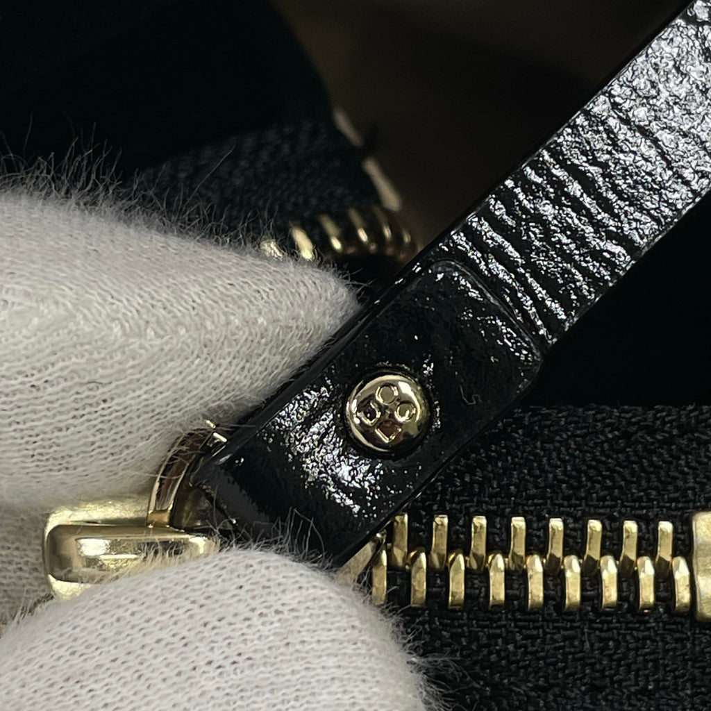 kate spade new york ケイトスペードニューヨーク / ベロアフラワーハンドバッグ ブラック 参考定価：30,000程度