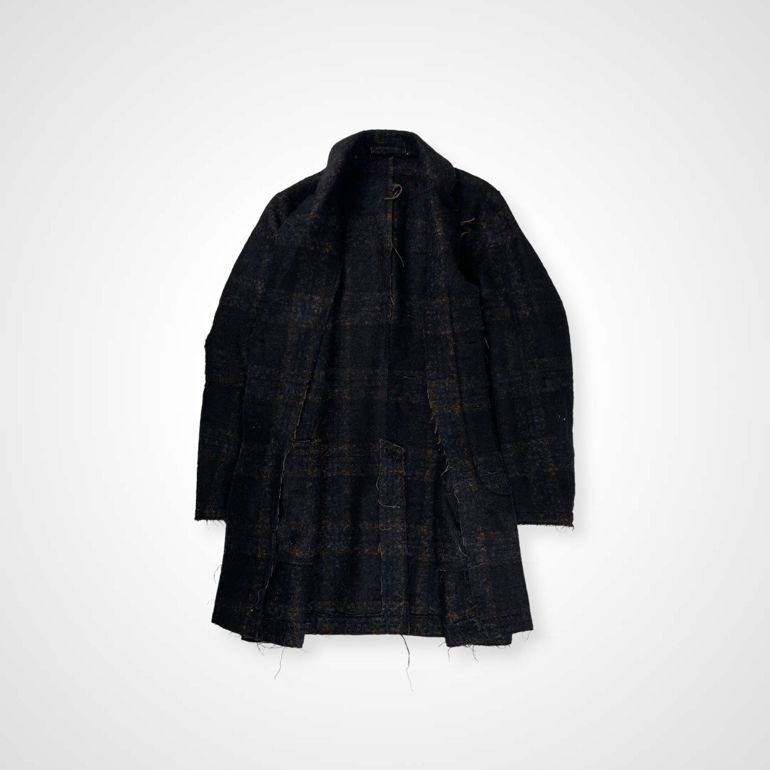 Edition エディション / 縮絨 チェック柄コート 参考定価：60,000程度 SIZE:1