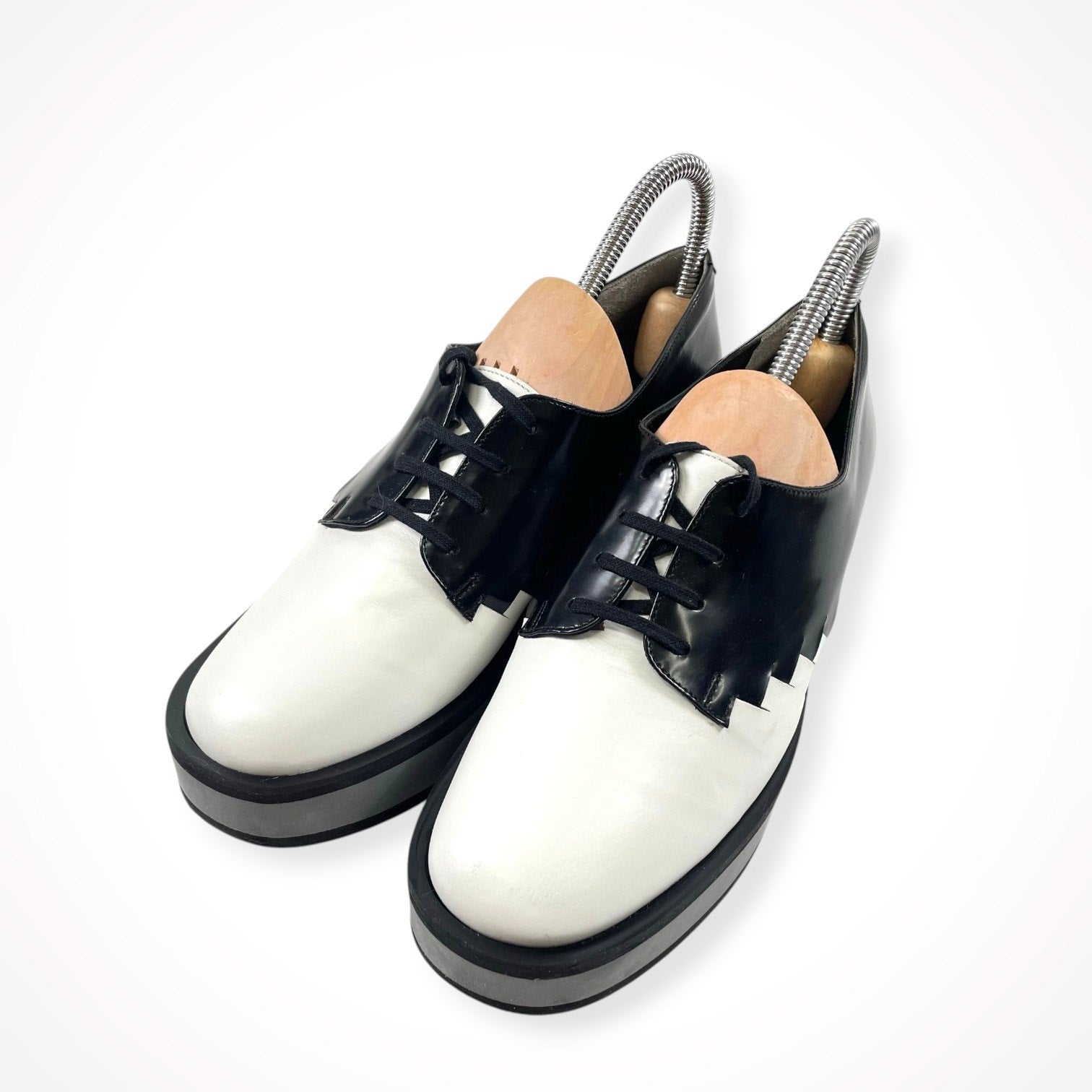 Robert Clergerie / 編み込み レースアップ厚底シューズ 参考定価：90,000程度 SIZE：38 1/2(24.5cm程度)