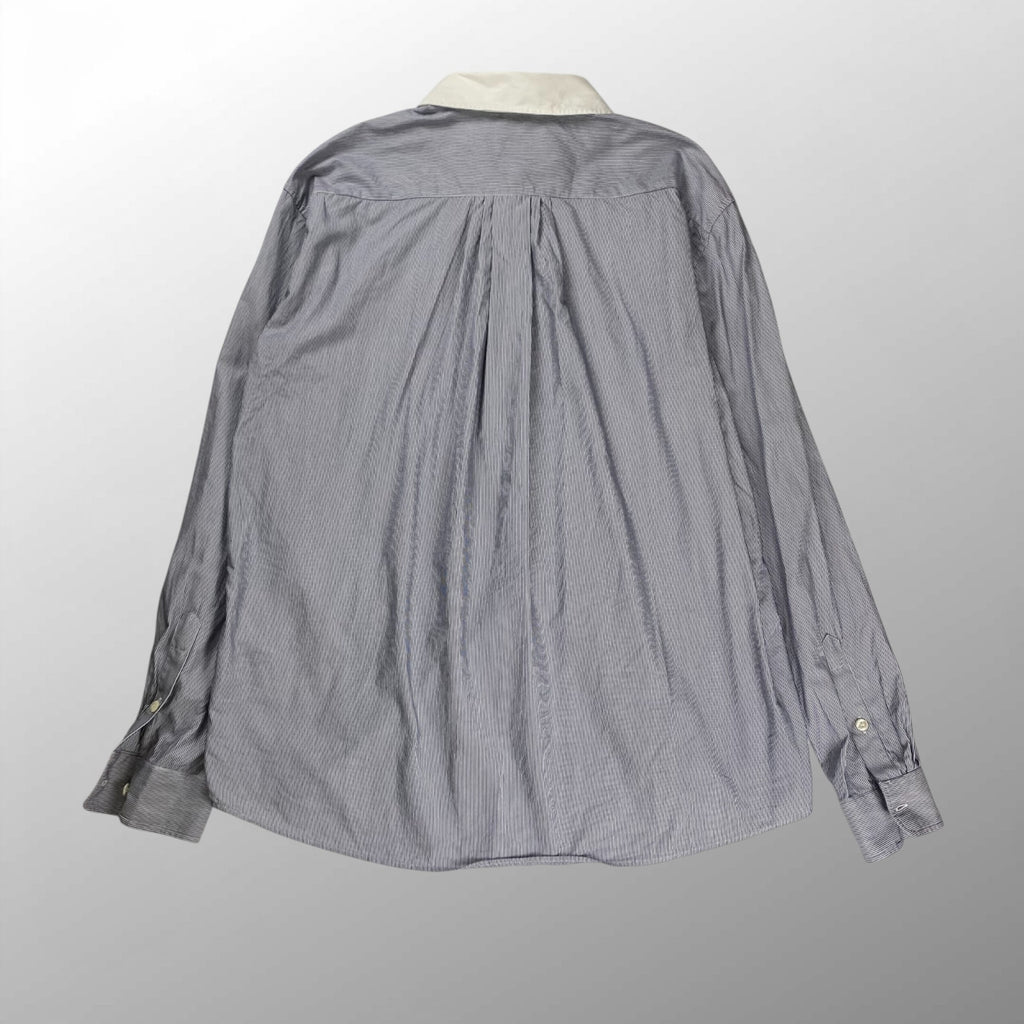 【正規代理店 鑑定済】 KENZO PARIS ケンゾーパリ / BOKE FLOWER ボケ フラワー シャツ クレリック タブカラー ストライプ 参考定価：60,000程度