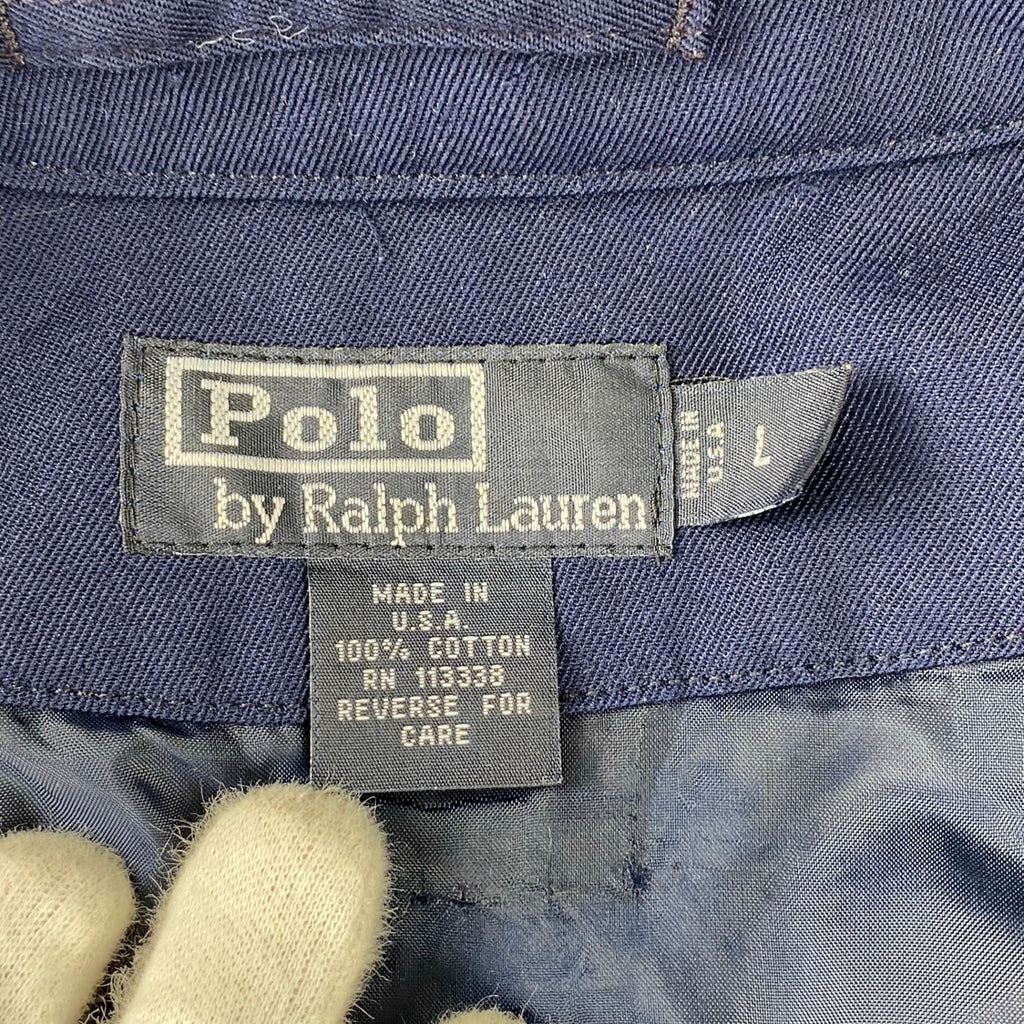 90s USA製 Polo by Ralph Lauren ポロバイラルフローレン / コットンギャバジン スウィングトップ エポレット付 SIZE:L