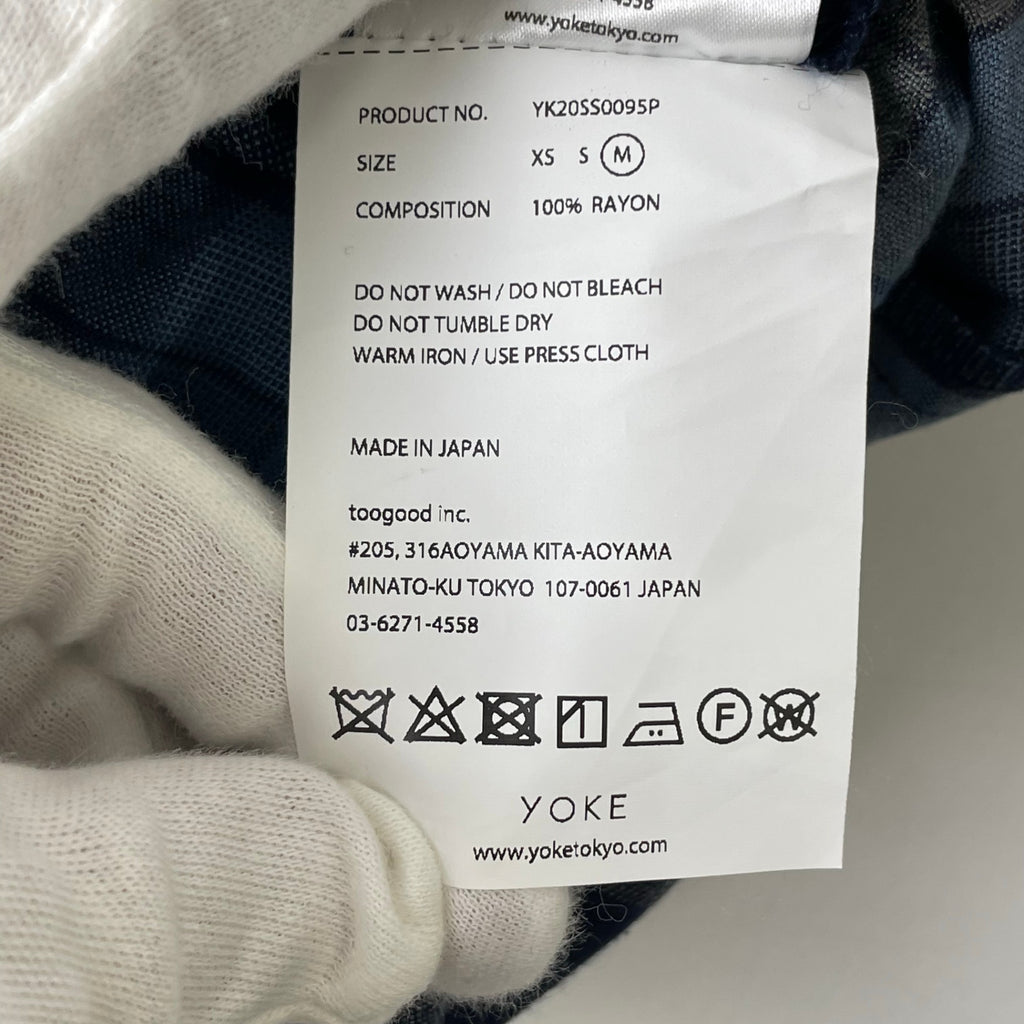 YOKE / レーヨンチェックパンツ 参考定価：35,000程度 SIZE:M