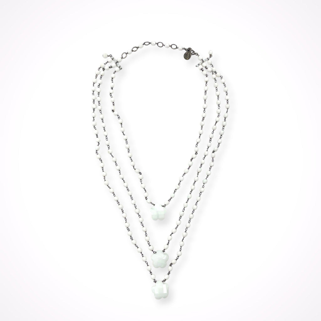 GIORGIO ARMANI / フラワーモチーフ3連ネックレス 参考定価：150,000程度