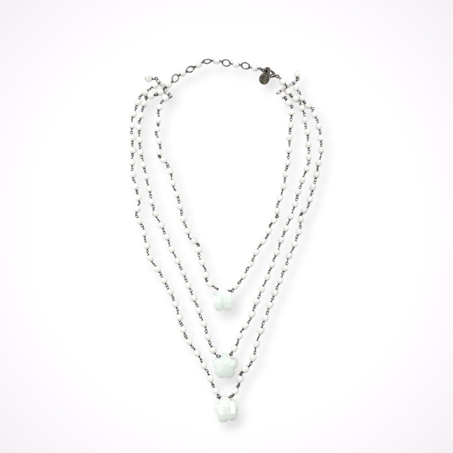 GIORGIO ARMANI / フラワーモチーフ3連ネックレス 参考定価：150,000程度