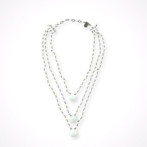 GIORGIO ARMANI / フラワーモチーフ3連ネックレス 参考定価：150,000程度