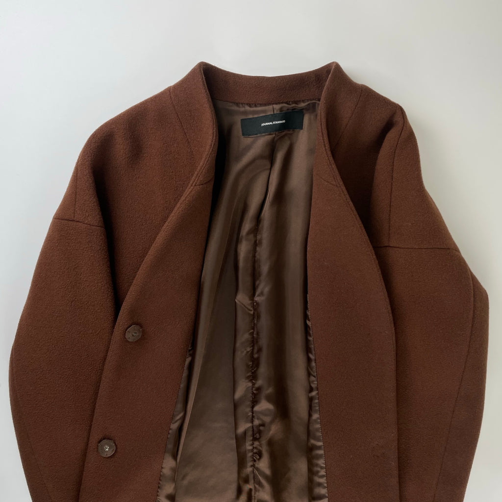 JOURNAL STANDARD ジャーナルスタンダード / スーパー140ビーバーVネックコート ブラウン 参考定価：35,000+tax SIZE:S