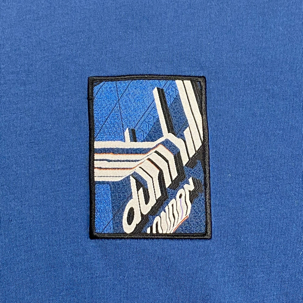 【美品】 dunhill ダンヒル / ワッペン ワンポイント ロゴTEE Tシャツ ダークブルー 近年モデル SIZE:L