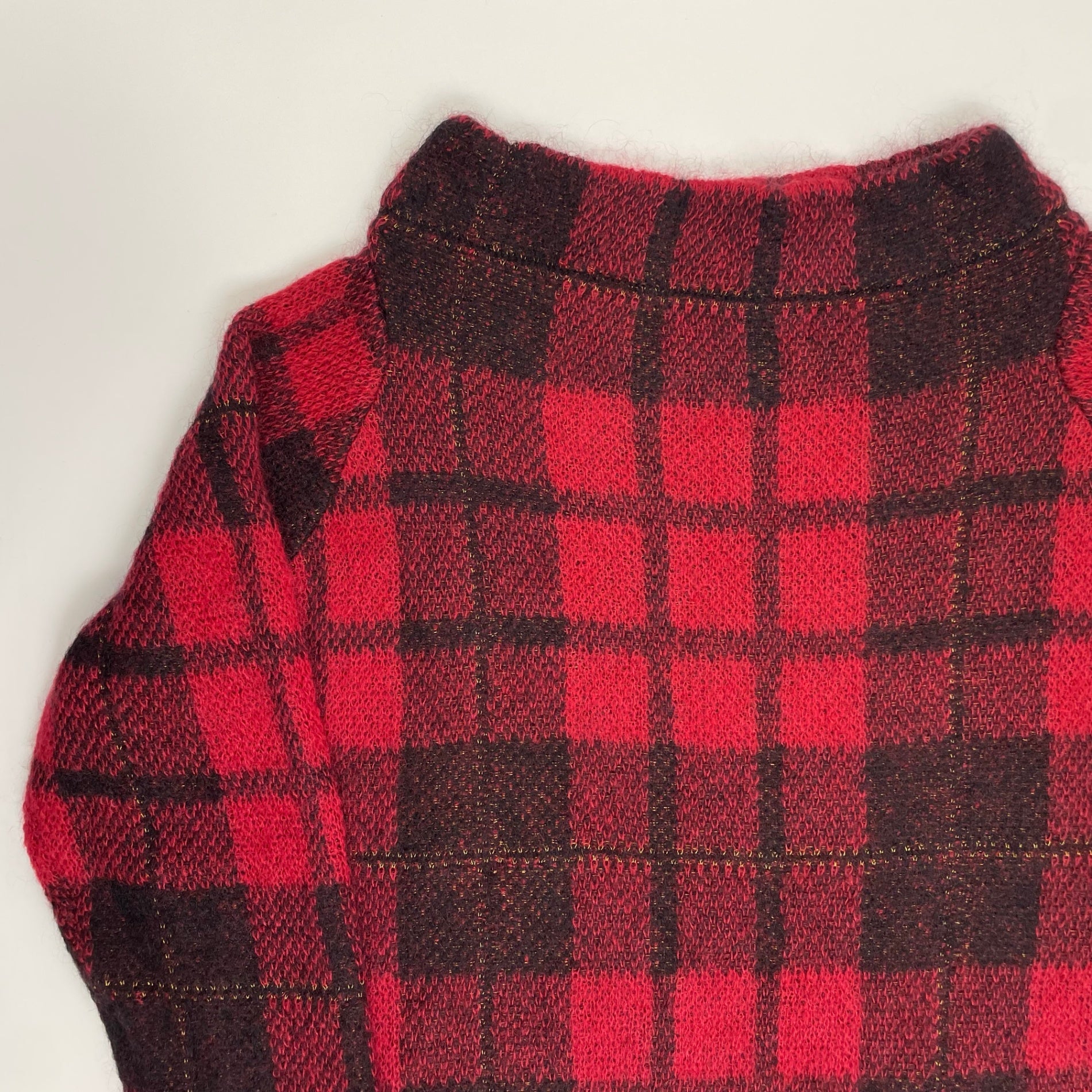 LIVIANA CONTI リビアナコンティ / モヘヤMIXチェックニット 参考定価：32,000程度 SIZE:42