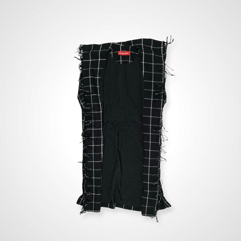 VIRGINIA BIZZI ヴァージニア ビッツィ / フリンジチェックライトコート H.P. FRANCE取り扱い 参考定価：60,000程度