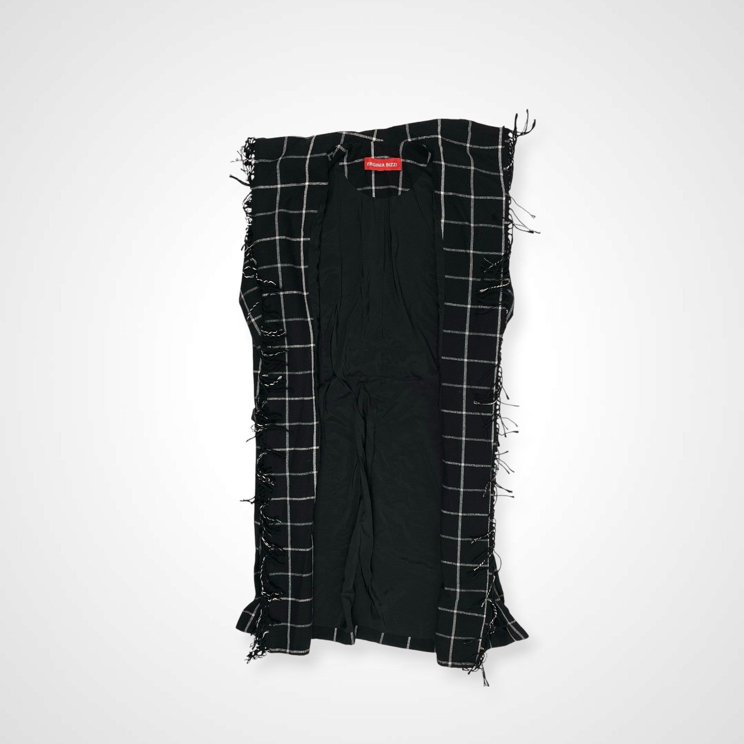 VIRGINIA BIZZI ヴァージニア ビッツィ / フリンジチェックライトコート H.P. FRANCE取り扱い 参考定価：60,000程度