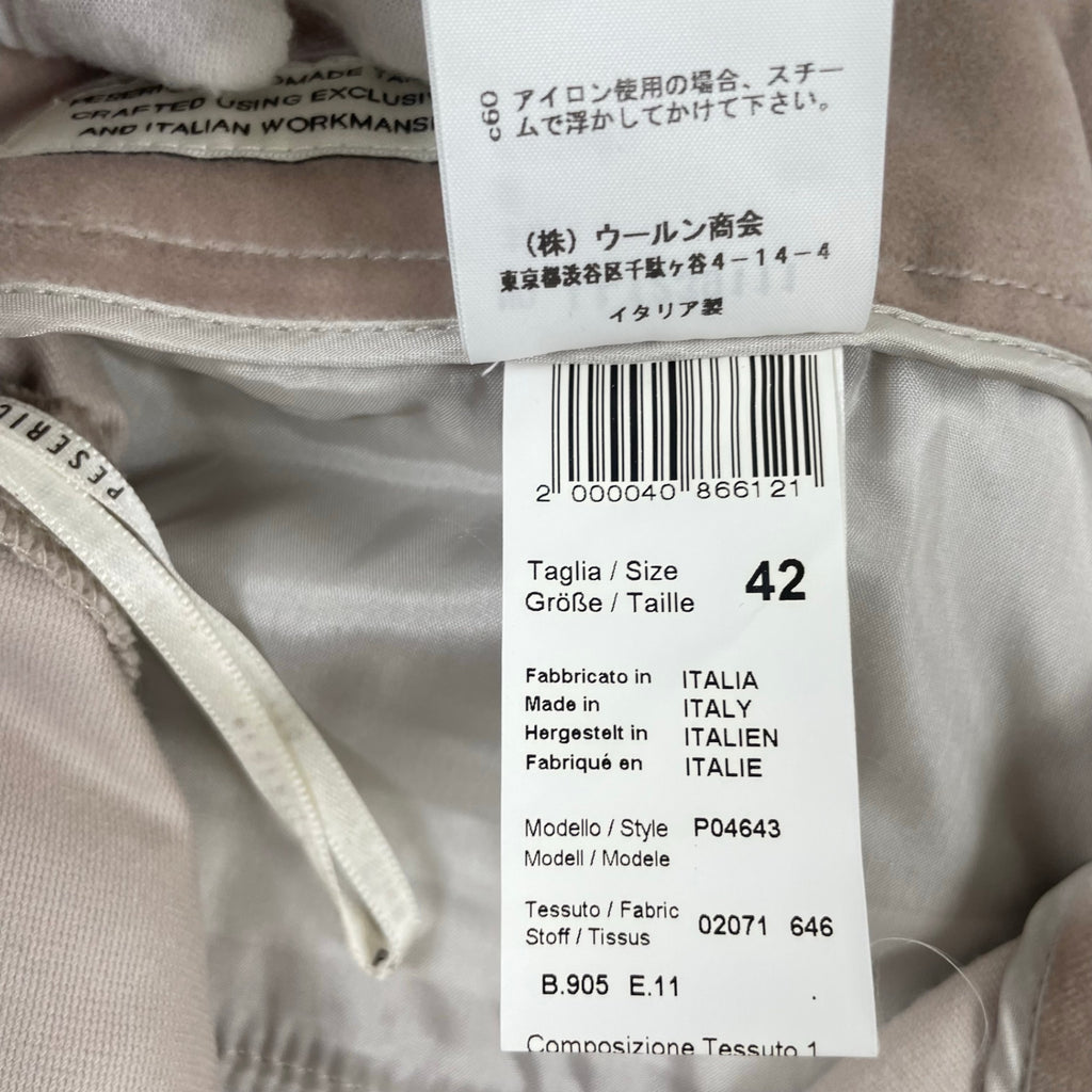 PESERICO / リボンデザインベロアパンツ 参考定価：85,000程度 SIZE:42
