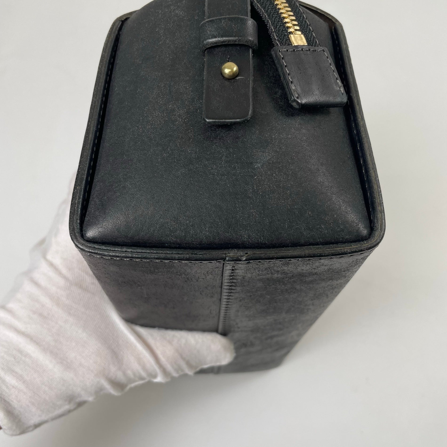 SAFUJI × noji+ / 別注 Leather block bag ブラック
